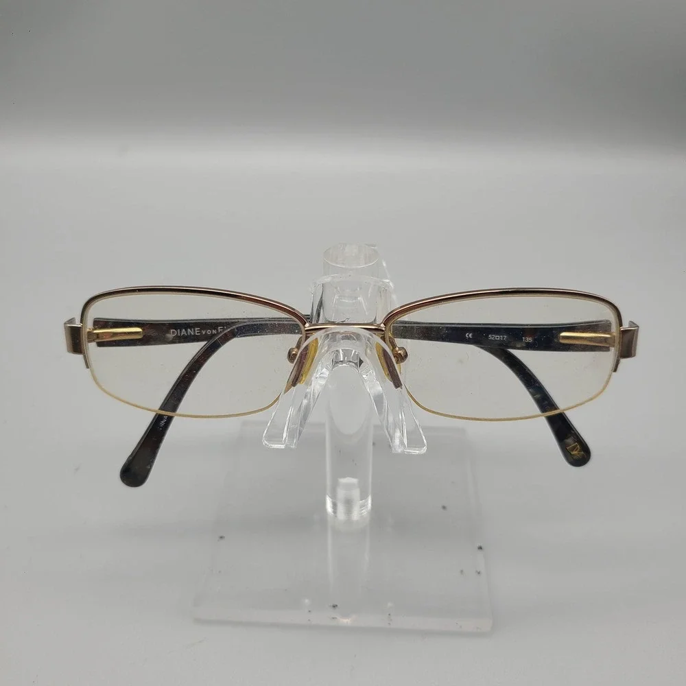 Diane von Furstenberg DVF8009 Gold Tortoise Rectangular Eyeglasses 52-17-135